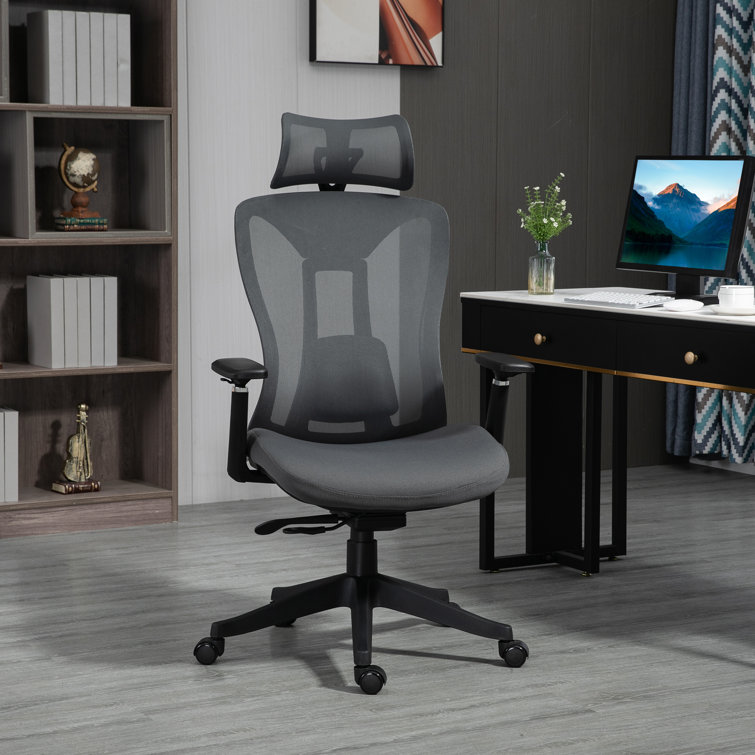 Inbox Zero Ergonomic Desk Chair with Headrest Wayfair.co.uk
